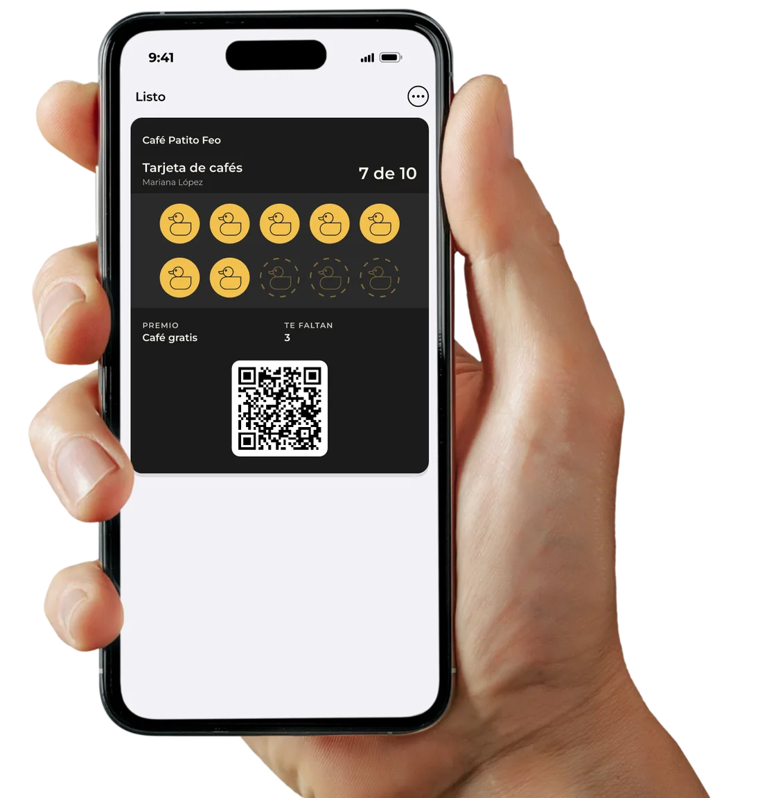 Un iPhone con una PatoCard abierta en Wallet